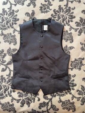 Gray Button-Front Men's Vest